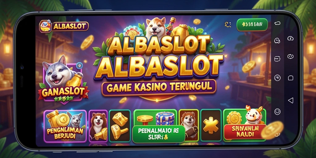 Tampilan gameplay seru ALBASLOT dalam aplikasi Kasino.