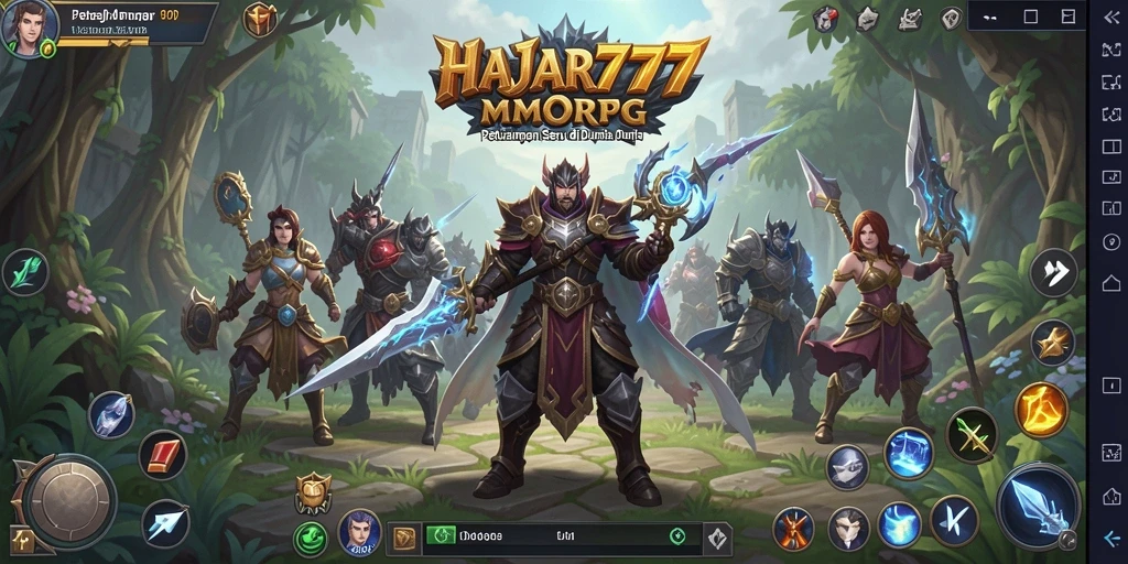 Tampilan gameplay mendebarkan dari HAJAR777 di dunia MMORPG.