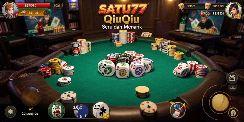 Tampilan gameplay seru dari SATU77 dengan aksi QiuQiu.